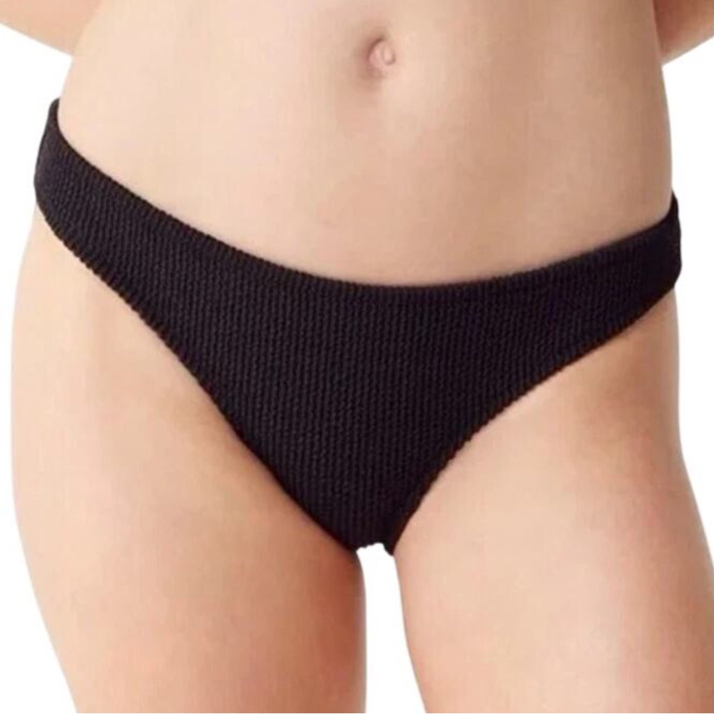 J. Crew Black Full Coverage Bikini Bottom Swim Size 2x Nwt